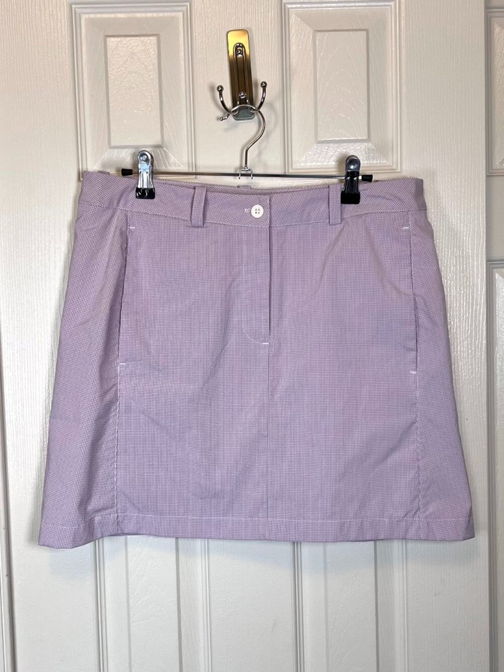 Maggie Lane Golf Skort Purple White Gingham Size 10 Sporty Athletic Gorpcore